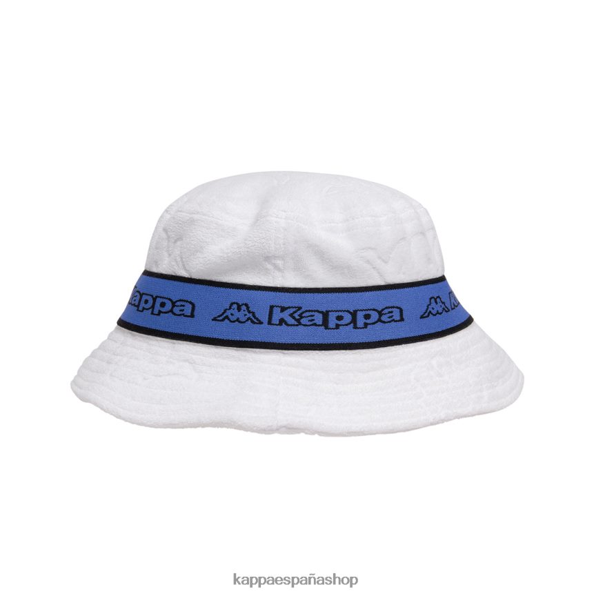 Kappa unisexo sombrero de pescador ello con cinta del logo blanco azul 4P8JZR300