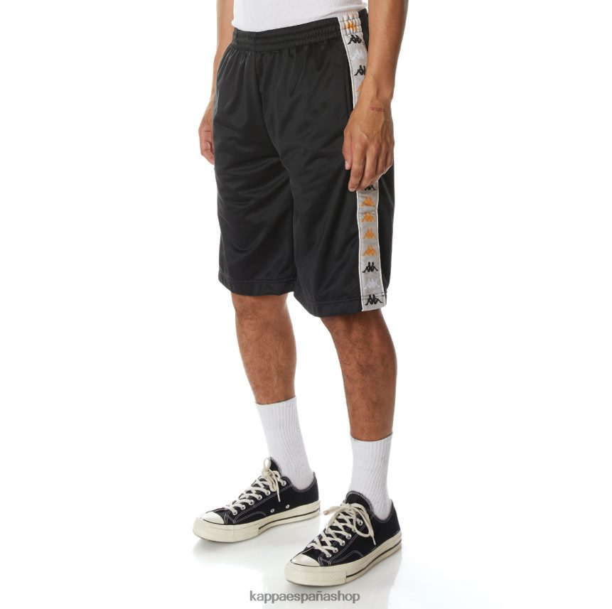 Kappa hombres 222 banda Treadwellzin 2 pantalones cortos humo negro 4P8JZR264