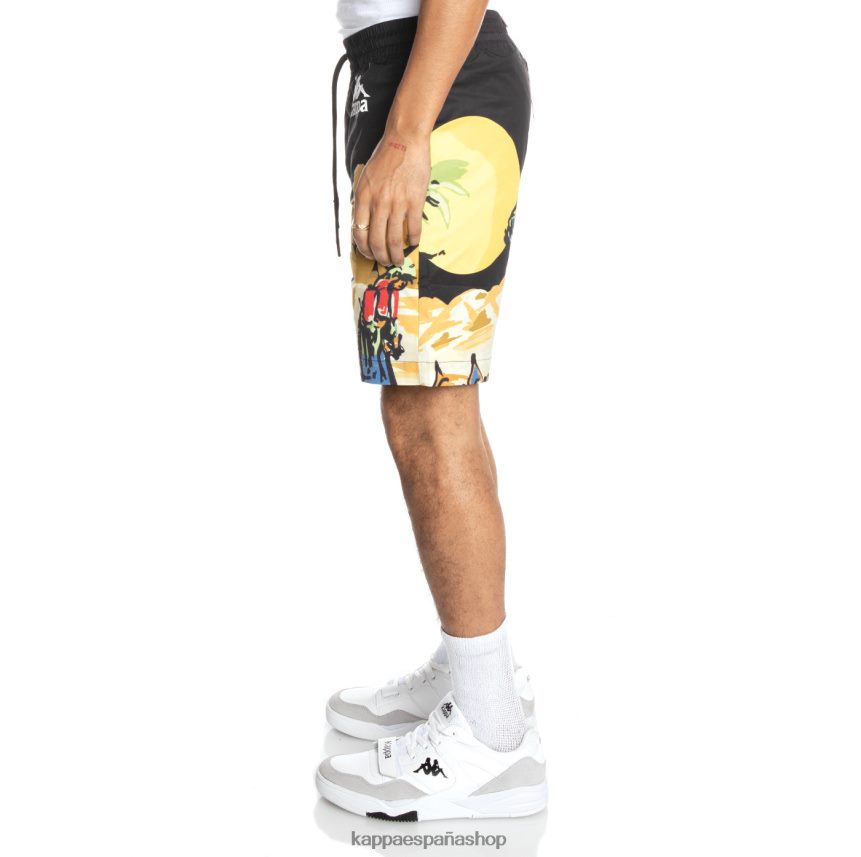 Kappa hombres auténticos pantalones cortos oasis negro azabache 4P8JZR256