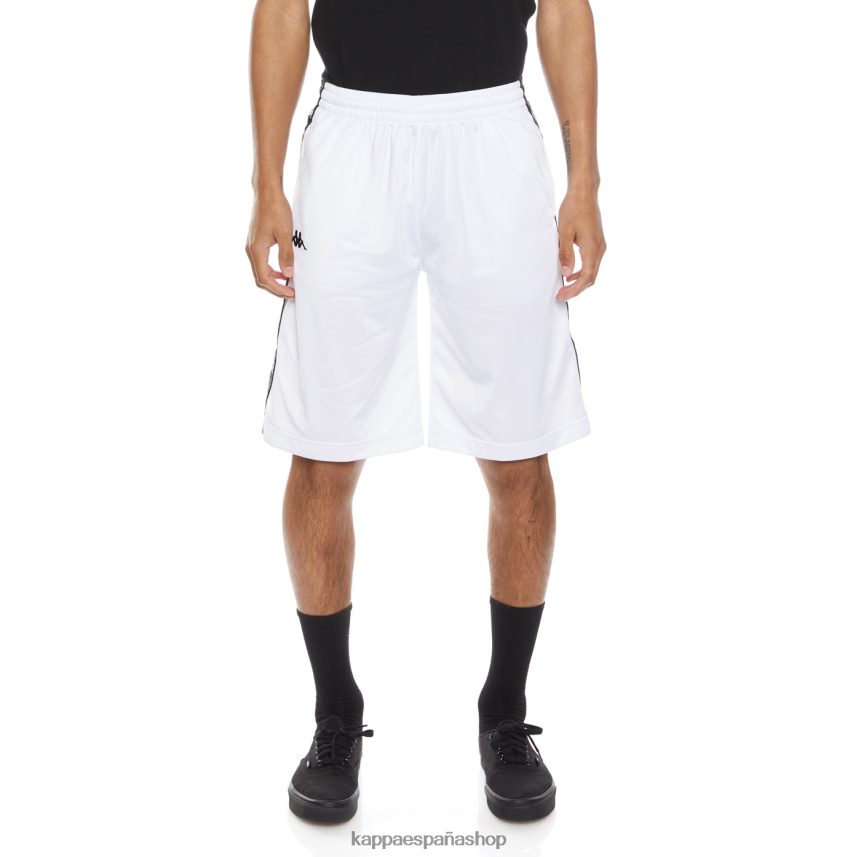 Kappa hombres pantalones cortos 222 banda Treadwellz blanco negro 4P8JZR268