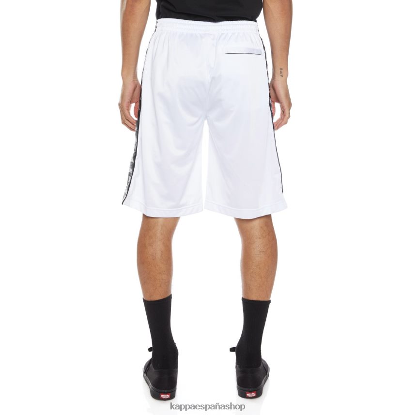 Kappa hombres pantalones cortos 222 banda Treadwellz blanco negro 4P8JZR268