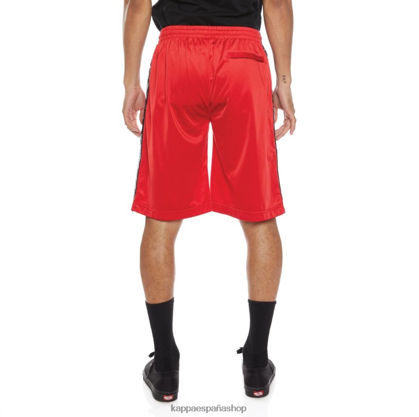 Kappa hombres pantalones cortos 222 banda Treadwellz negro rojo 4P8JZR267