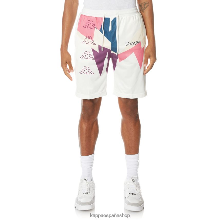 Kappa hombres pantalones cortos con logo blanco 4P8JZR257