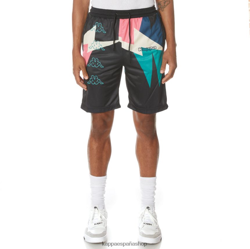 Kappa hombres pantalones cortos con logo negro azabache 4P8JZR255