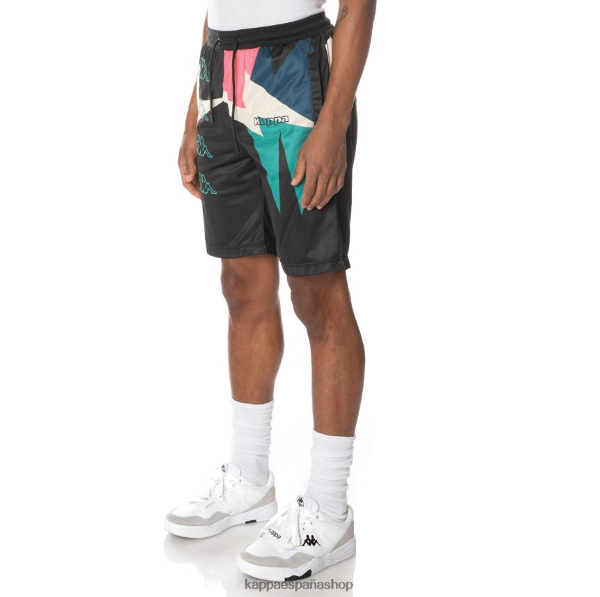 Kappa hombres pantalones cortos con logo negro azabache 4P8JZR255