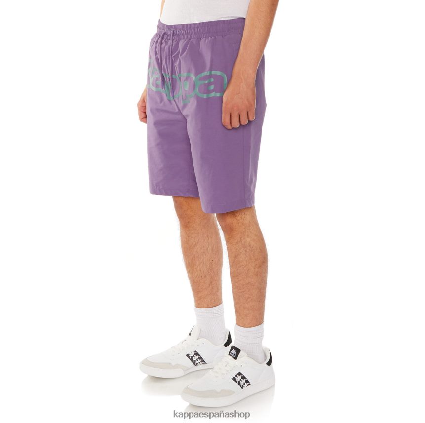 Kappa hombres shorts con logo a escala Violeta 4P8JZR223