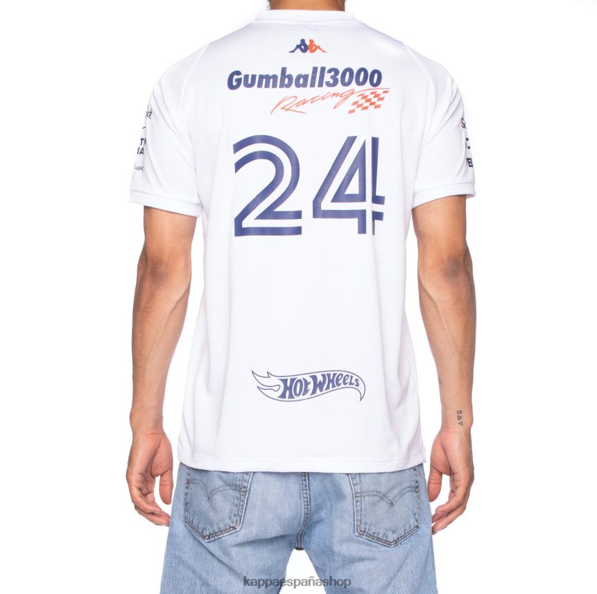 Kappa hombres auténtica camiseta coria gumball 3000 blanco 4P8JZR206