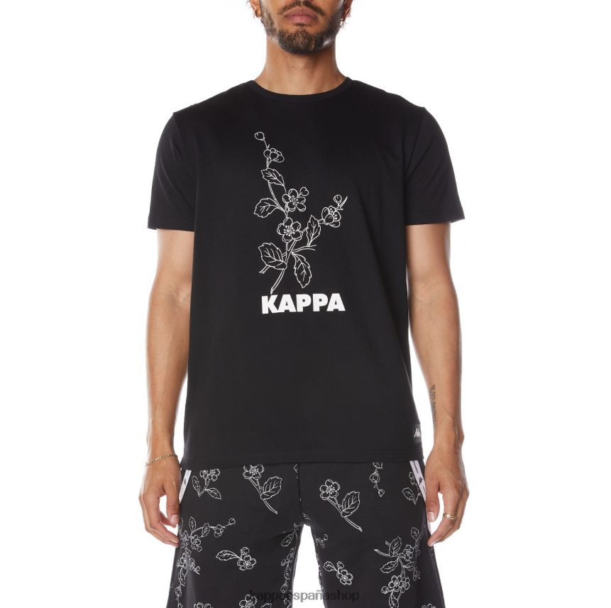 Kappa hombres auténtica camiseta de vitriolo japonés humo negro 4P8JZR172