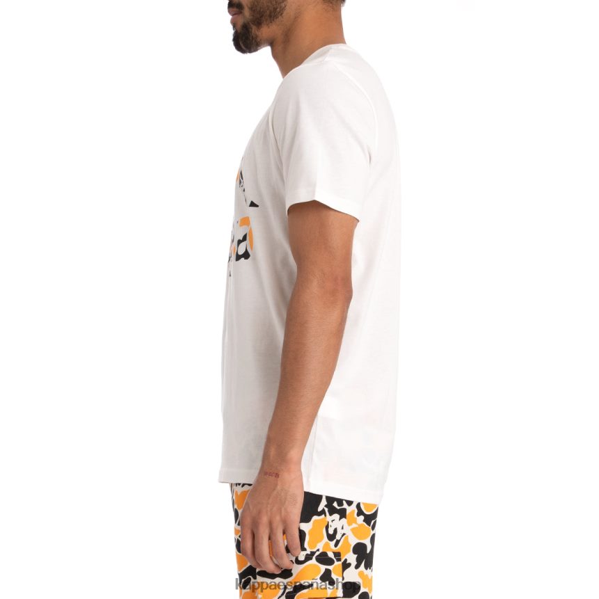 Kappa hombres auténtica camiseta phullo humo negro blanco 4P8JZR177