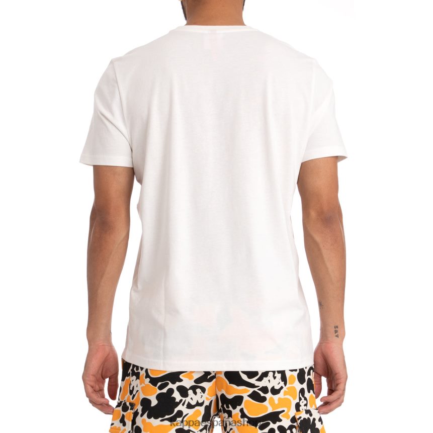 Kappa hombres auténtica camiseta phullo humo negro blanco 4P8JZR177