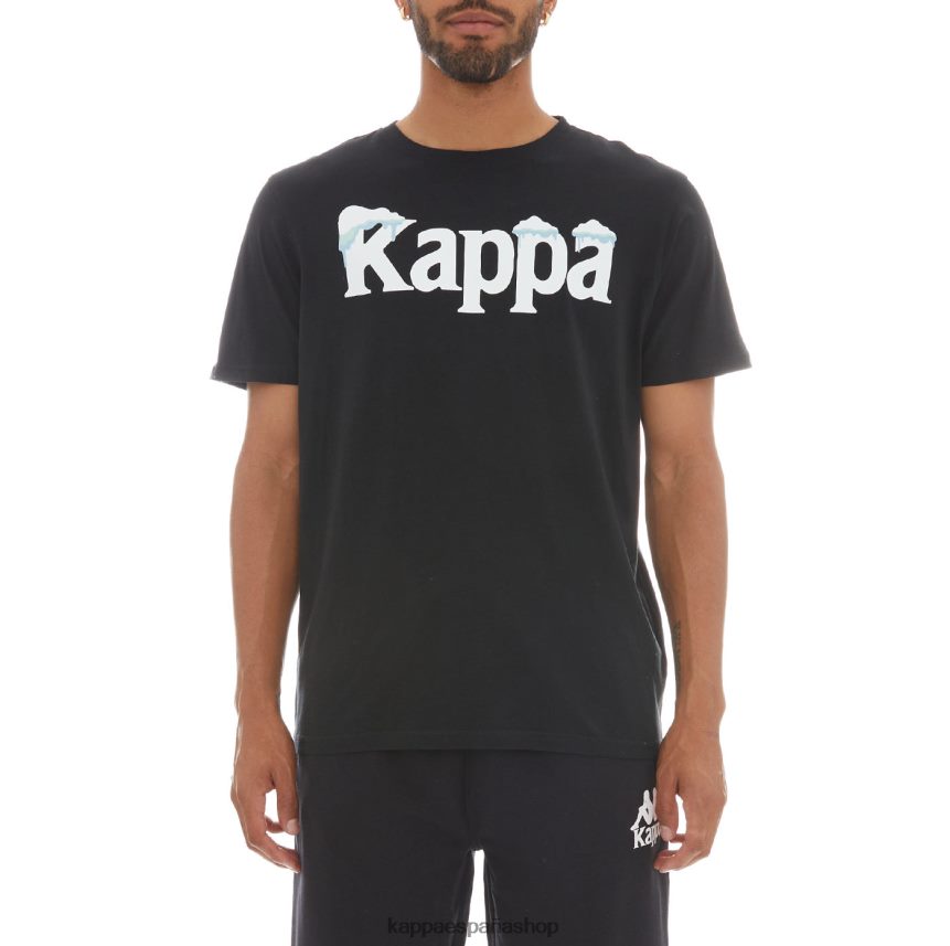 Kappa hombres auténtica camiseta sfreeze humo negro 4P8JZR178