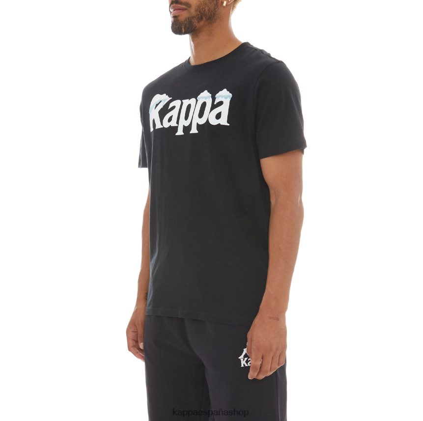 Kappa hombres auténtica camiseta sfreeze humo negro 4P8JZR178
