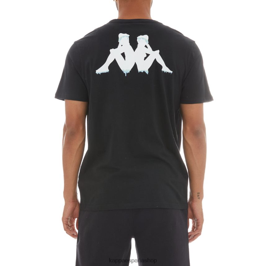 Kappa hombres auténtica camiseta sfreeze humo negro 4P8JZR178