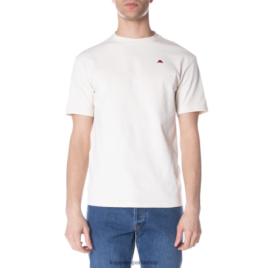 Kappa hombres bata giovani darphis camiseta crema 4P8JZR151