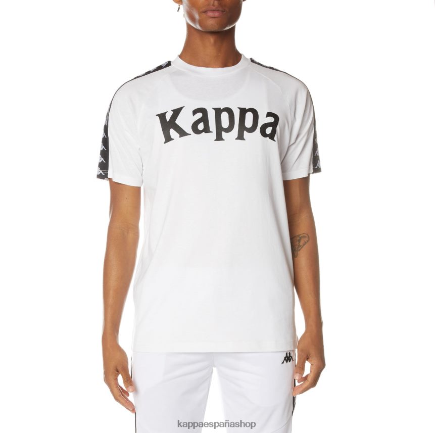 Kappa hombres camiseta 222 banda balima blanco negro blanco 4P8JZR192