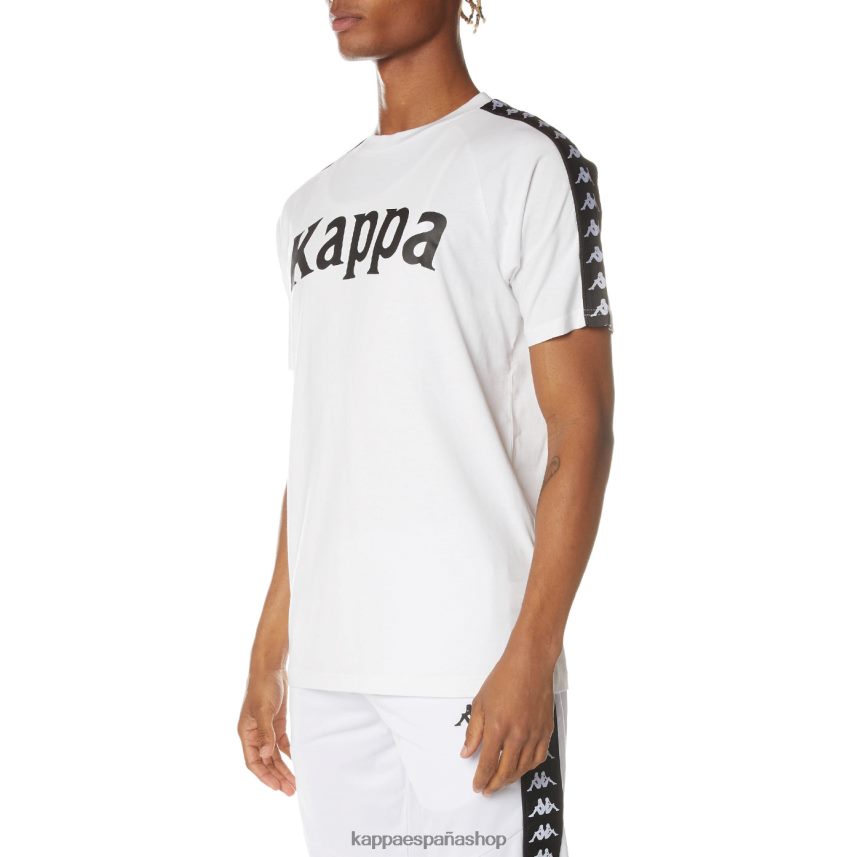 Kappa hombres camiseta 222 banda balima blanco negro blanco 4P8JZR192