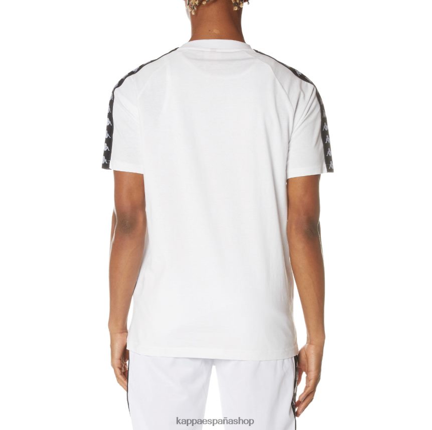 Kappa hombres camiseta 222 banda balima blanco negro blanco 4P8JZR192