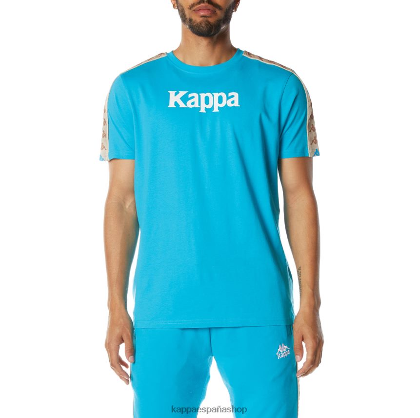 Kappa hombres camiseta 222 banda deto 2 aguamarina oscura 4P8JZR176