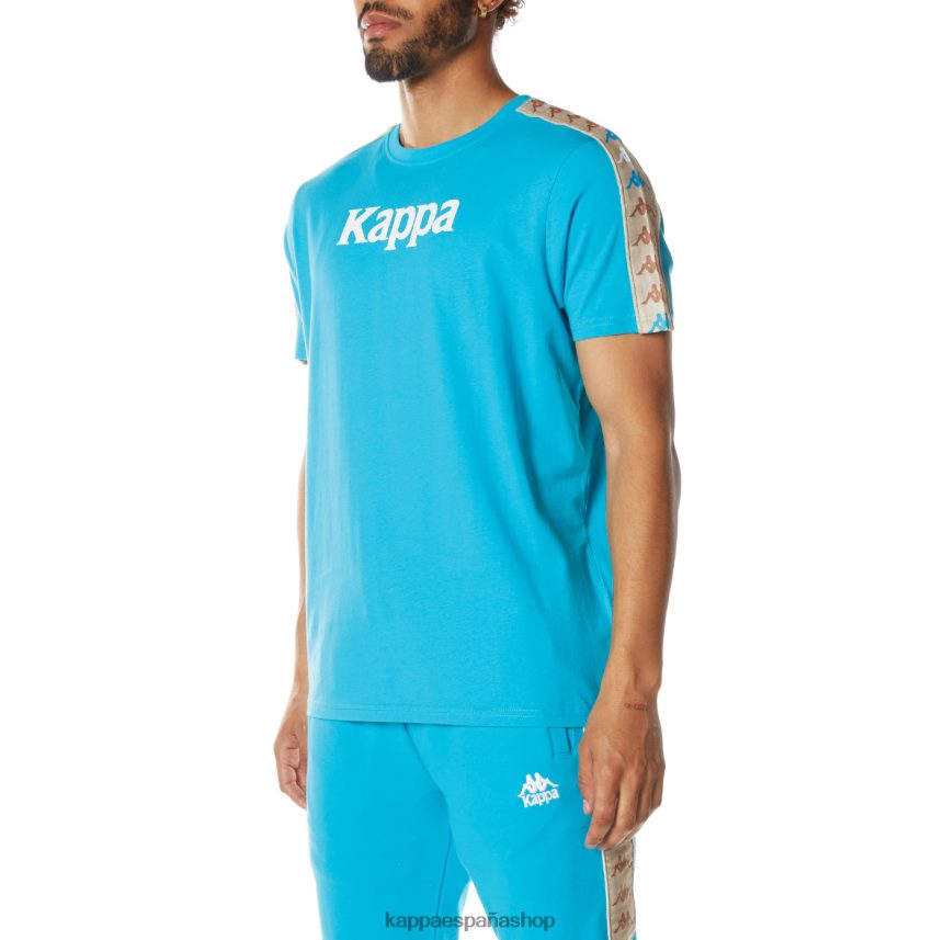 Kappa hombres camiseta 222 banda deto 2 aguamarina oscura 4P8JZR176