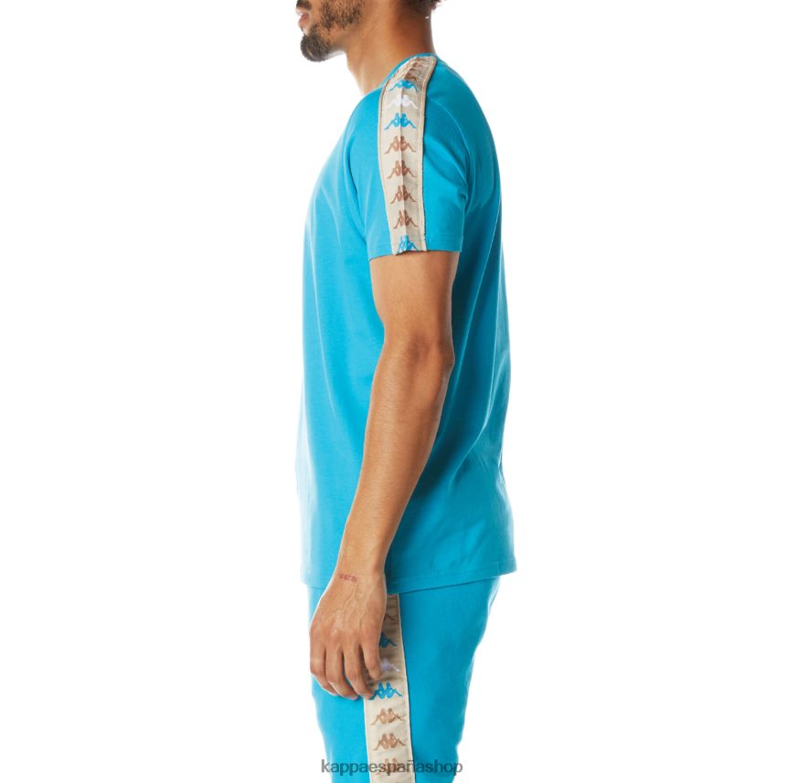 Kappa hombres camiseta 222 banda deto 2 aguamarina oscura 4P8JZR176