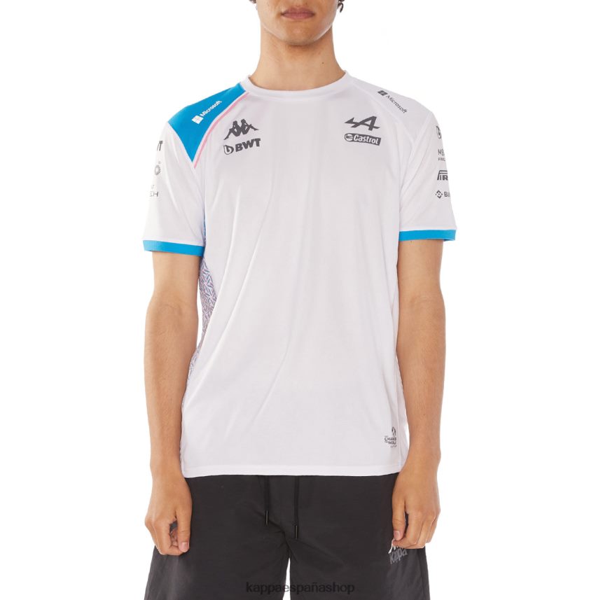 Kappa hombres camiseta abolim alpina f1 blanco azul 4P8JZR208