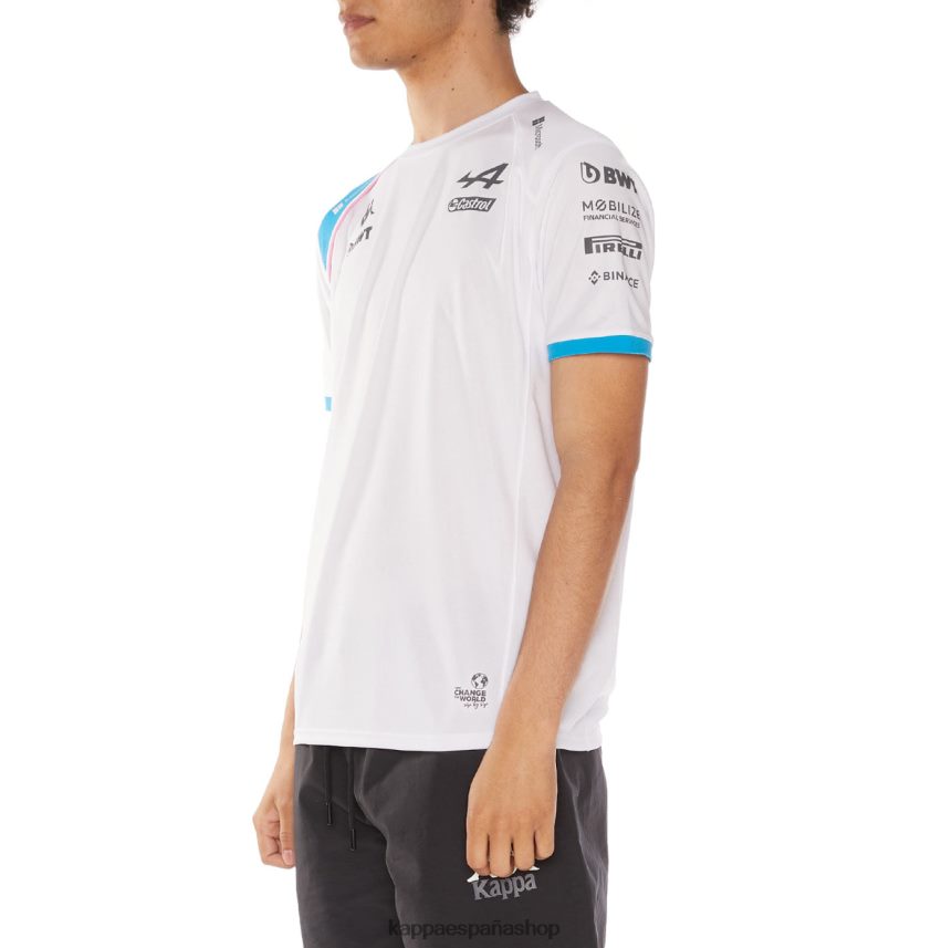 Kappa hombres camiseta abolim alpina f1 blanco azul 4P8JZR208