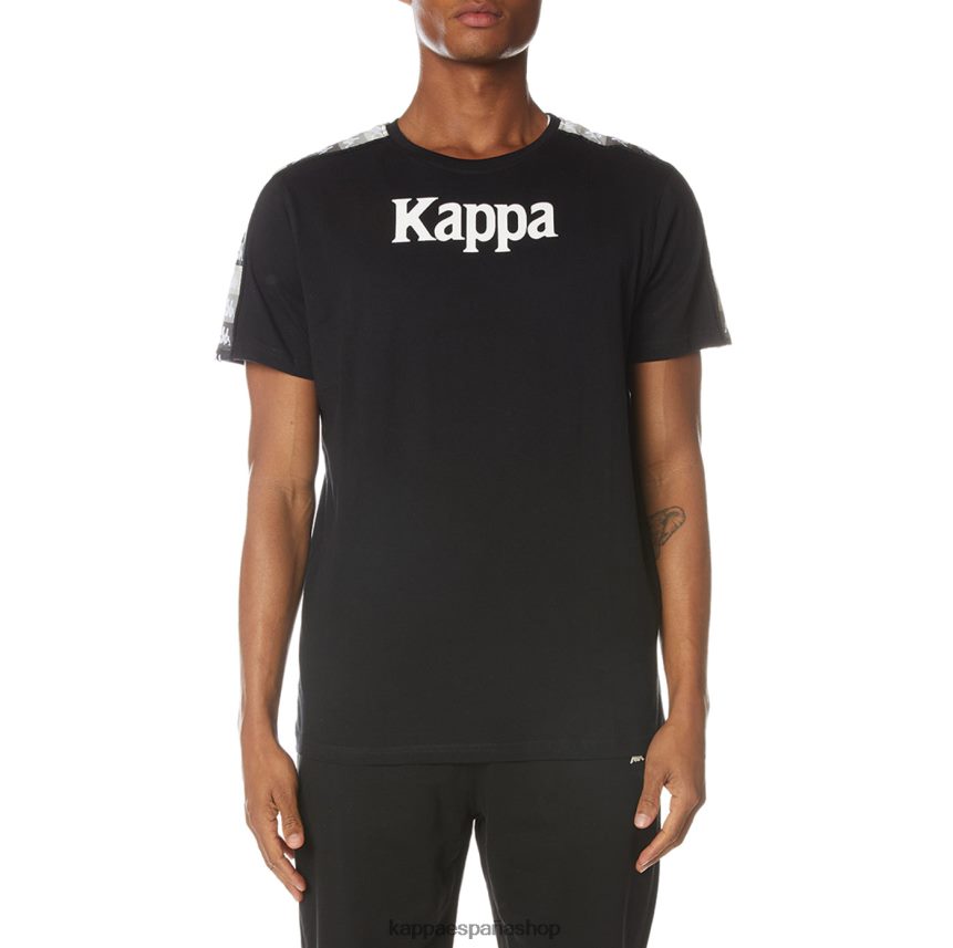 Kappa hombres camiseta artemisa auténtica azabache negro 4P8JZR125