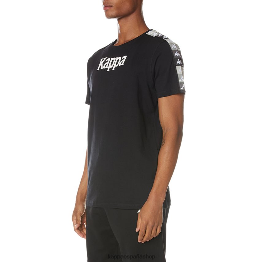 Kappa hombres camiseta artemisa auténtica azabache negro 4P8JZR125