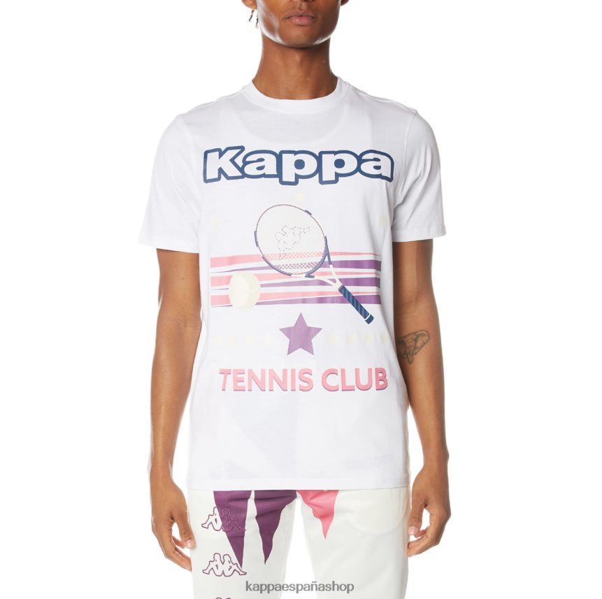 Kappa hombres camiseta con logo blanco 4P8JZR169