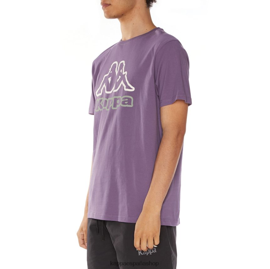 Kappa hombres camiseta con logo de ostesso Violeta 4P8JZR122