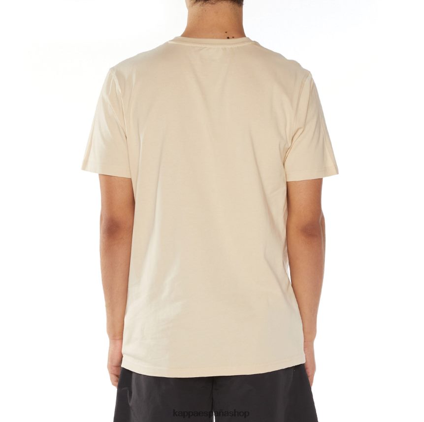 Kappa hombres camiseta con logo de ostesso beige 4P8JZR115
