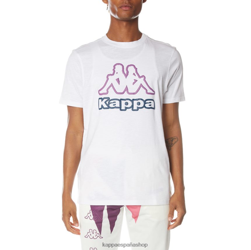 Kappa hombres camiseta con logo de ostesso blanco 4P8JZR204