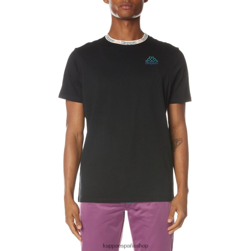 Kappa hombres camiseta con logo negro azabache 4P8JZR168
