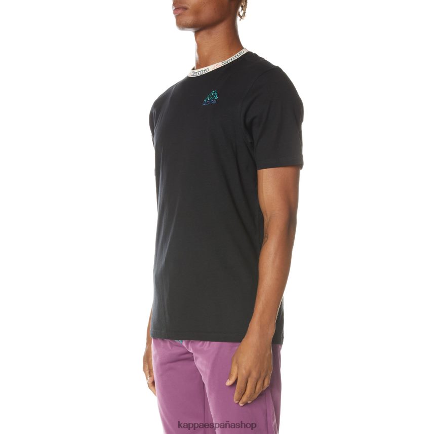 Kappa hombres camiseta con logo negro azabache 4P8JZR168
