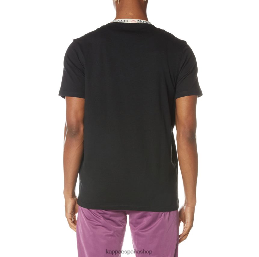 Kappa hombres camiseta con logo negro azabache 4P8JZR168