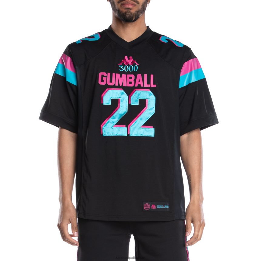 Kappa hombres camiseta de futbol 222 banda gumball glend negro 4P8JZR194