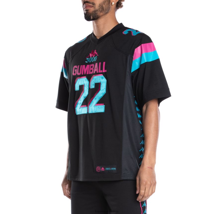 Kappa hombres camiseta de futbol 222 banda gumball glend negro 4P8JZR194