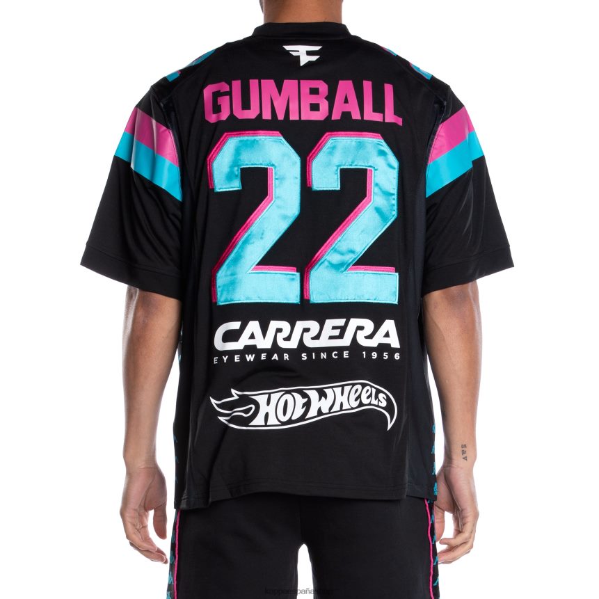 Kappa hombres camiseta de futbol 222 banda gumball glend negro 4P8JZR194