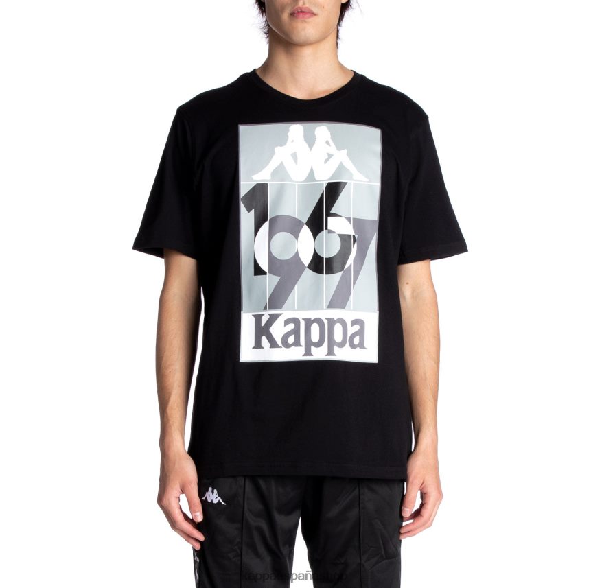Kappa hombres camiseta de quinn azabache negro 4P8JZR139