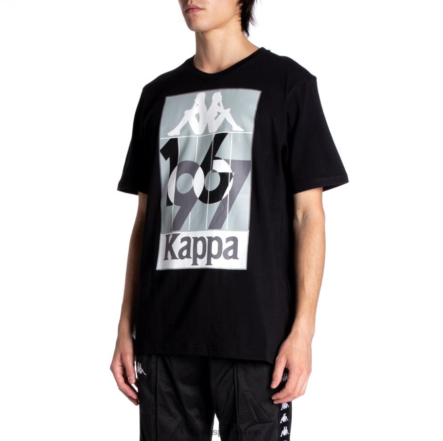 Kappa hombres camiseta de quinn azabache negro 4P8JZR139