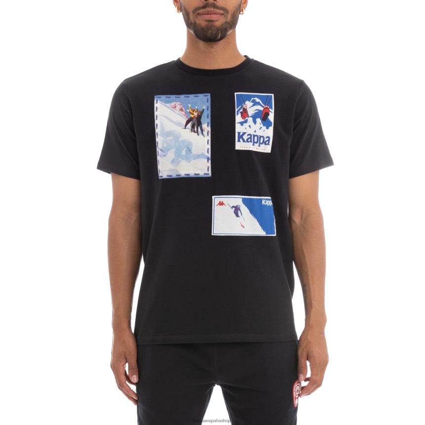 Kappa hombres camiseta espaciadora auténtica negro 4P8JZR179