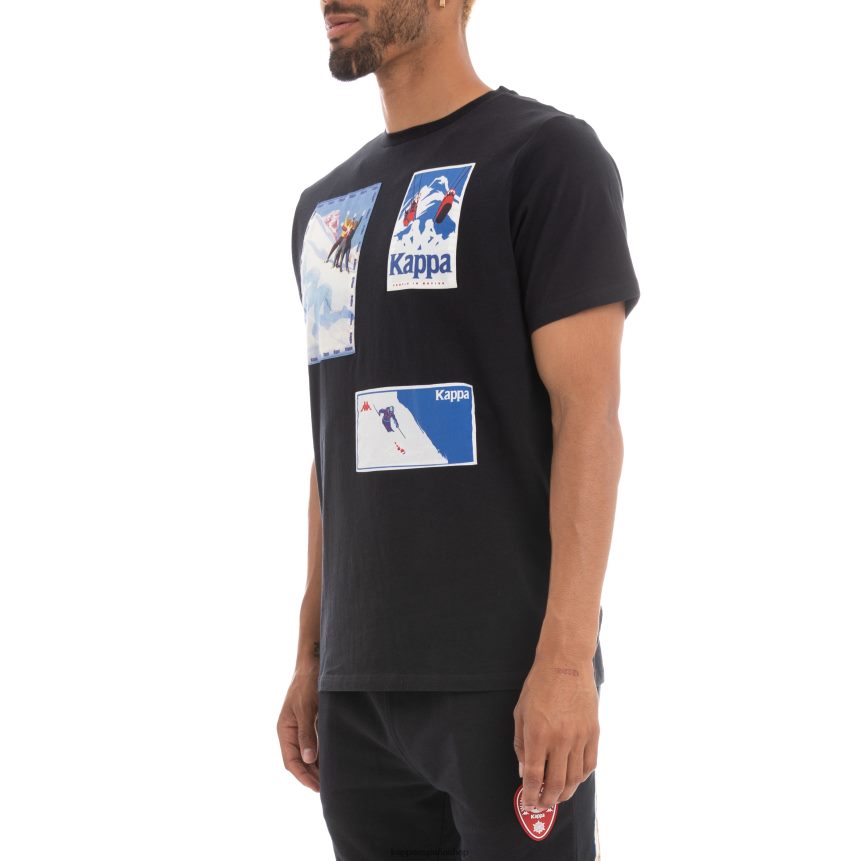 Kappa hombres camiseta espaciadora auténtica negro 4P8JZR179