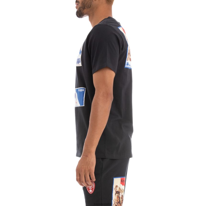 Kappa hombres camiseta espaciadora auténtica negro 4P8JZR179