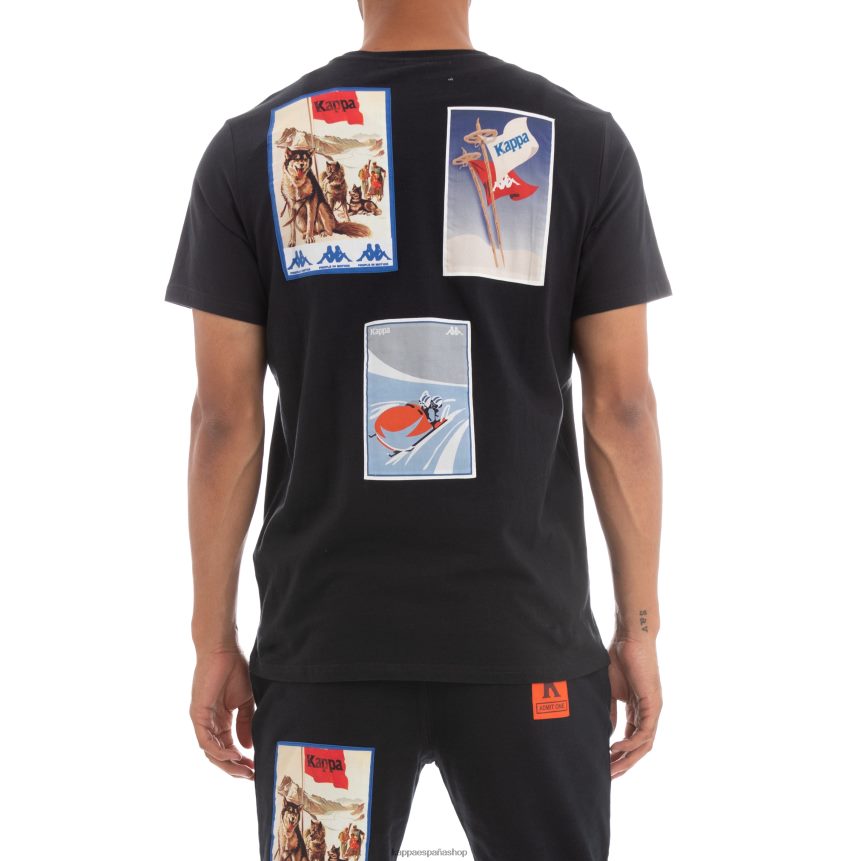 Kappa hombres camiseta espaciadora auténtica negro 4P8JZR179