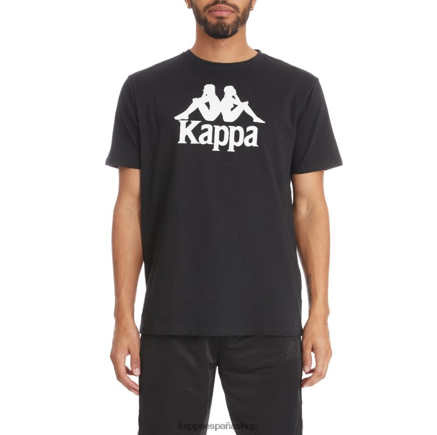 Kappa hombres camiseta estessi autentica blanco negro 4P8JZR189