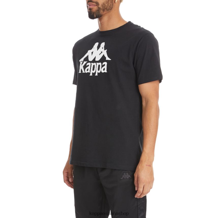 Kappa hombres camiseta estessi autentica blanco negro 4P8JZR189