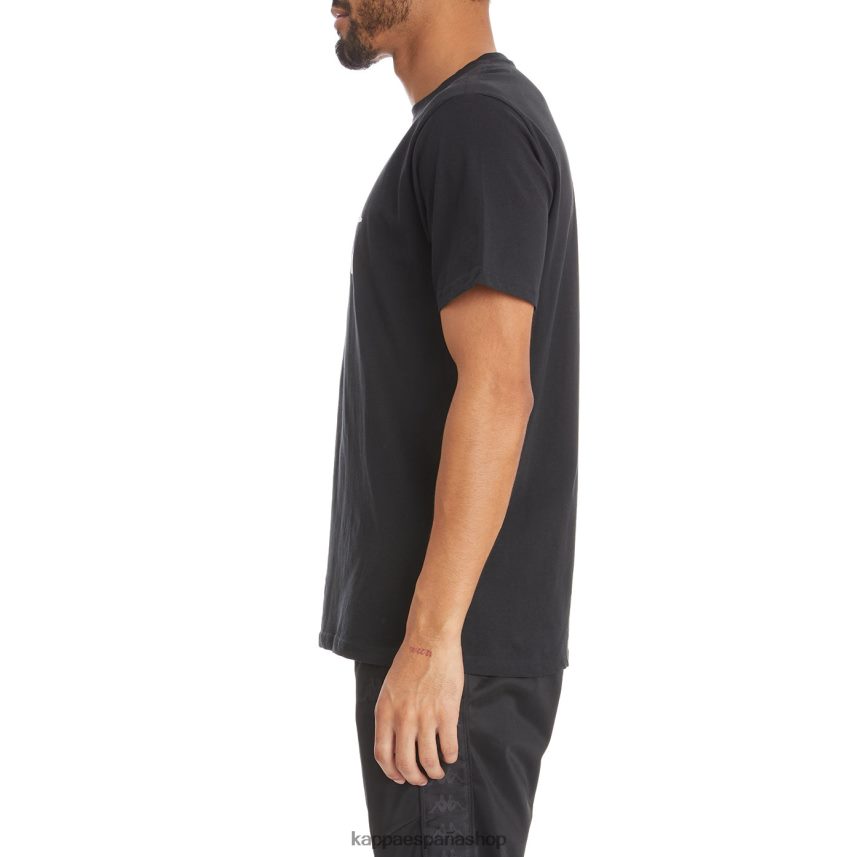 Kappa hombres camiseta estessi autentica blanco negro 4P8JZR189
