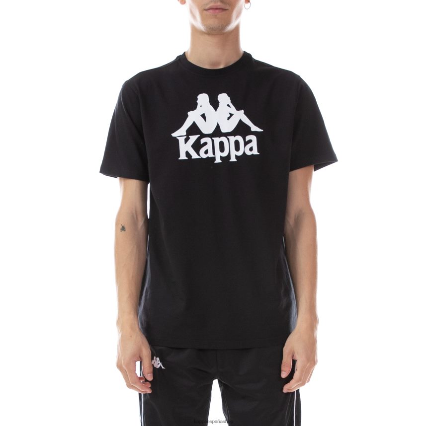 Kappa hombres camiseta estessi autentica blanco negro 4P8JZR190