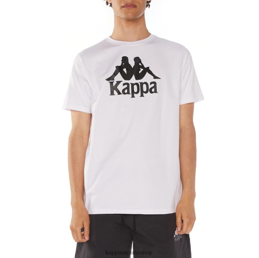 Kappa hombres camiseta estessi autentica blanco negro 4P8JZR191