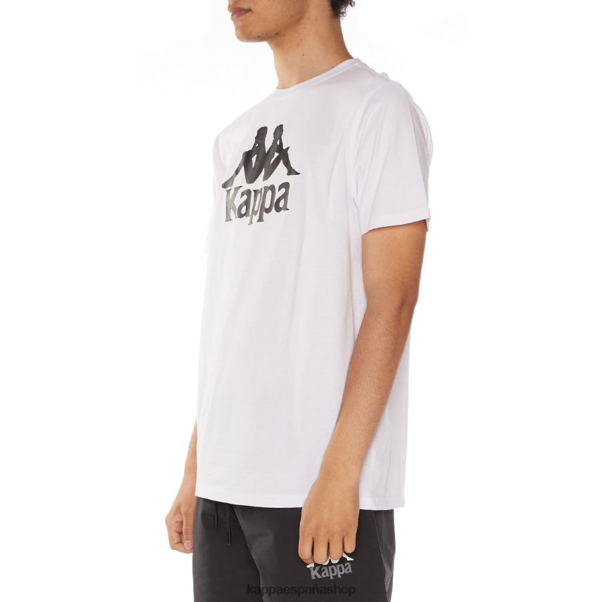 Kappa hombres camiseta estessi autentica blanco negro 4P8JZR191